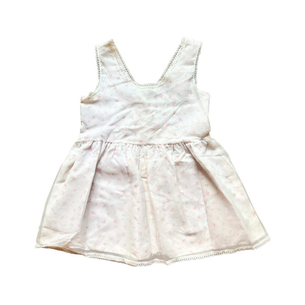 Vtg 60s Sears Toddler Girls Dress Pink Microfloral Cottagecore Coquette Dainty